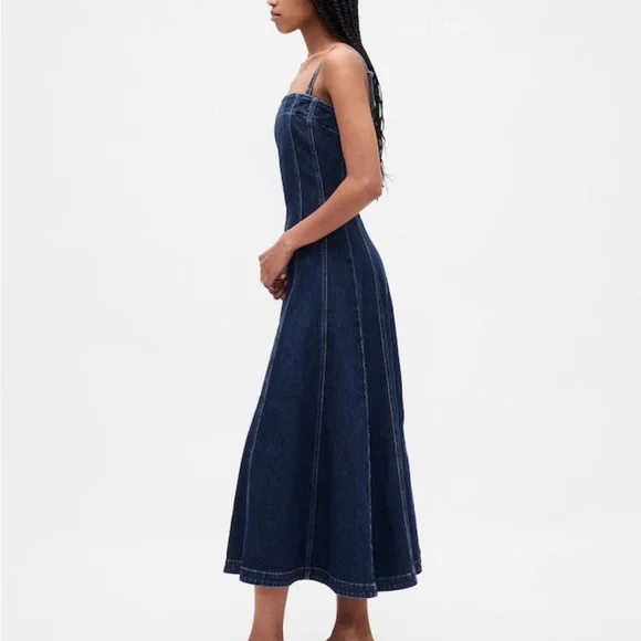 GAP Blue Midi Denim Dress - Picture 3 of 8